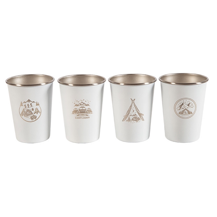 

AOTU AT6657-2 4pcs Outdoor Camping Folding Stainless Steel Water Cup Set (White)
