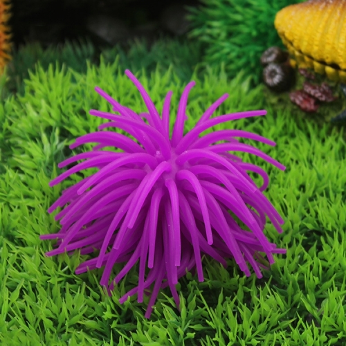 Artificial Luminous Sea Urchin Ball Silicone Coral Fish Tank Aquarium Decoration Random Color