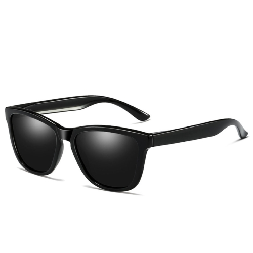 

Unisex Retro Fashion Plastic Frame UV400 Polarized Sunglasses (Black + Grey)