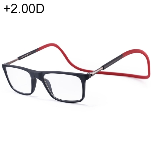 

Anti Blue-ray Adjustable Neckband Magnetic Connecting Presbyopic Glasses, +2.00D(Red)