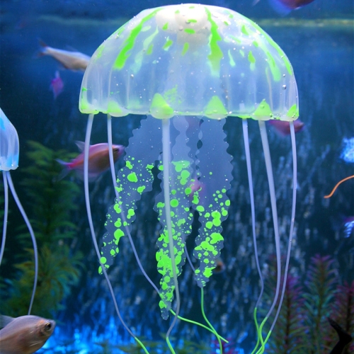 3 PCS Articoli per acquario Decorazione Simulazione in silicone Medusa  ventosa fluorescente, Dimensioni: 8 * 20