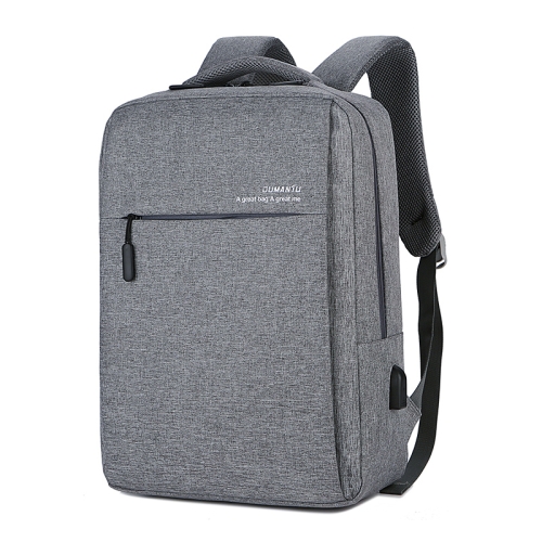 OUMANTU 9002A Business Laptop Bag Men Casual Backpack with External USB Port Grey