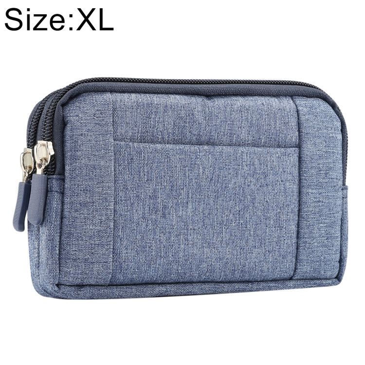 

Sports Denim Universal Phone Bag Waist Bag for 6.4~6.5 inch Smartphones, Size: XL (Blue)