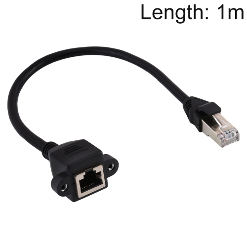 Length Compact and Lightweight Cable RJ45 Female to Male CAT6E Network Panel Mount Screw Lock Extension Cable 1m