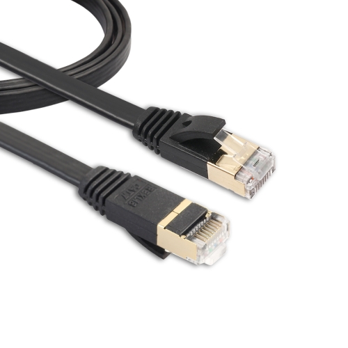 LAN Network Cable 15m CAT7 10 Gigabit Ethernet Ultra Flat Patch Cable for Modem Router LAN Network Black Built with Shielded RJ45 Connectors ，The clip protector keeps the RJ45 connector from unwant
