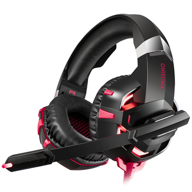 ONIKUMA K2 Pro kabelgebundenes Luminous Computer Gaming Headset schwarz rot