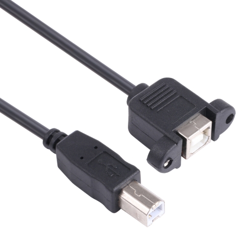 

USB BM to BF Printer Extension Cable with Screw Hole, Length: 50cm