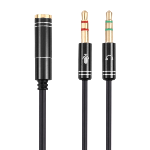 3.5mm Female to 2 x 3.5mm Male Adapter Cable(Black)