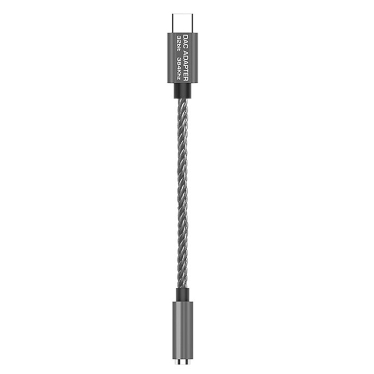

TA12-R2 USB-C / Type-C Male to 3.5mm Audio Female Single Crystal Copper Braid Earphone Adapter(Black Grey)