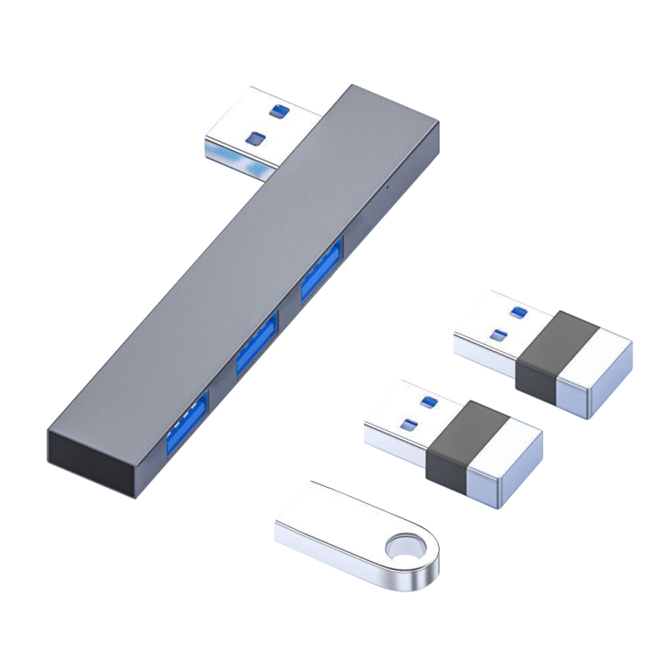 

889R USB Male to Dual USB 2.0+USB 3.0 Female Adapter(Silver)