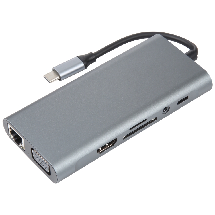 

11 in 1 USB-C / Type-C to USB Docking Station HUB Adapter(100M Network Port)