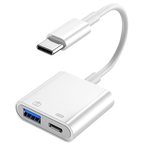 

S-211 2 in 1 USB-C / Type-C Male to Type-C + USB Female Camera Adapter
