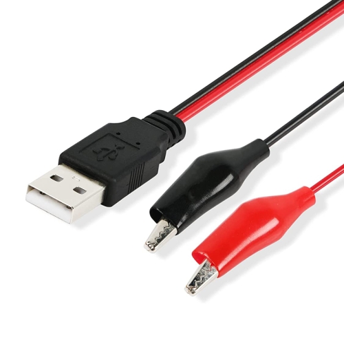 

USB-A Male To 2 x Crocodile Clip Power Connection Extension Cable, Length: 0.5m