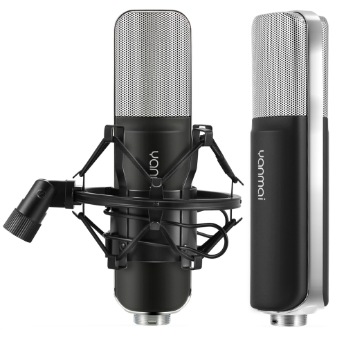 

Yanmai Q8 Professional Game Condenser Sound Recording Microphone with Holder, Compatible with PC and Mac for Live Broadcast Show, KTV, etc.(Black)