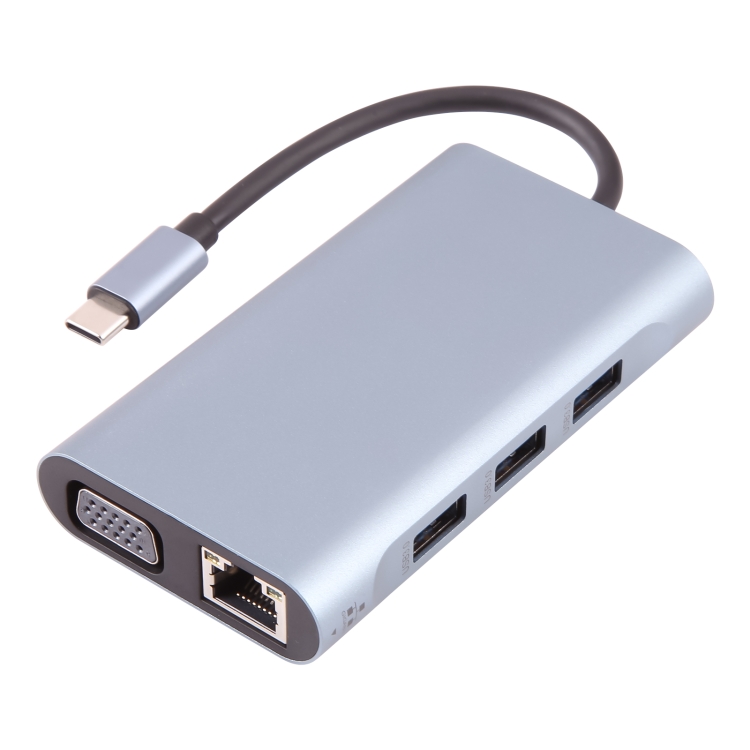 

BYL-2111U3 7 in 1 USB-C / Type-C to USB Docking Station HUB Adapter (Silver)