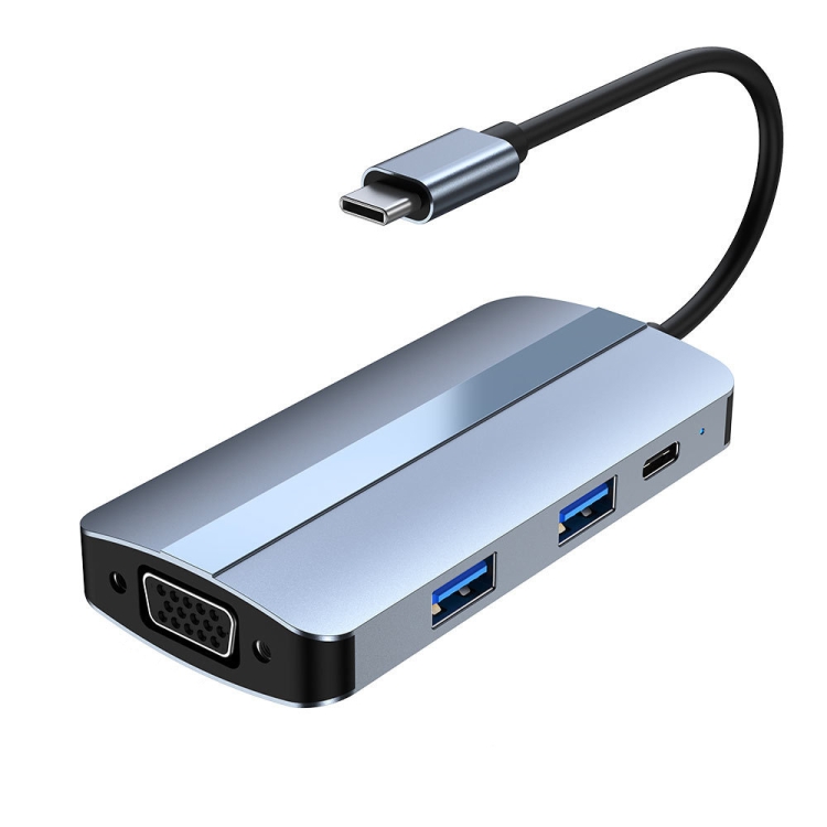 

BYL-2106 7 in 1 USB-C / Type-C to USB Docking Station HUB Adapter (Silver)
