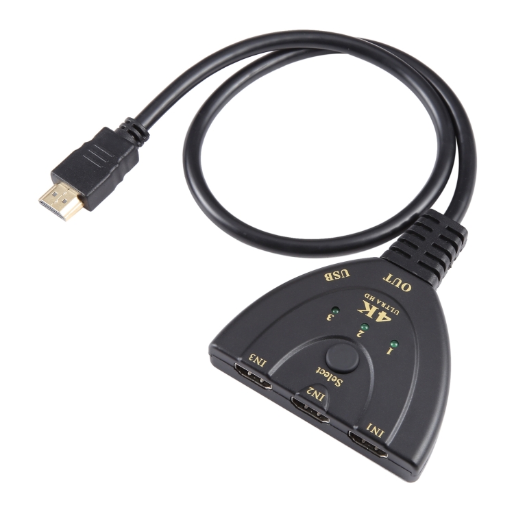 3x1 HDMI Mini Switch Selector - 4K, Full HD 1080p, 3D Compatible (Model 301033)