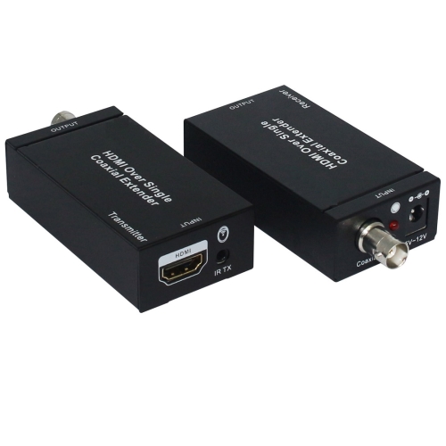 NK-C100IR 1080P HDMI Over Single Coaxial Extender Transmitter + Receiver with IR Coaxial Cable, Signal Range up to 100m (EU Plug) 1 pair sc port fiber video media fiber extender 1080p hdmi audio and video optical end machine hdmi fiber optic transmitter