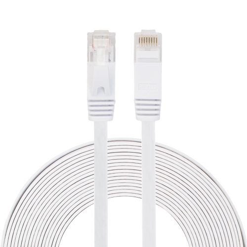 Cables High Speed Cable Cat6 RJ45 5m White Ultra-Thin Flat Patch Network Internet Cat.6 UTP/Lower Shipping for More Pieces Cable Length: 5m, Color: White - 