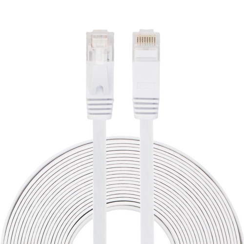 Patch Lead RJ45 Cable 10m CAT6 Ultra-thin Flat Ethernet Network LAN Cable ,Ethernet cable Network Black Color : White 