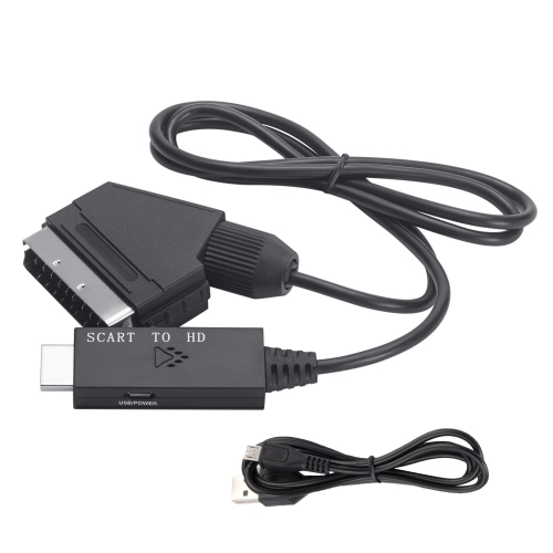 

Scart To HDMI-Compatible Converter Video Audio Adapter Cable (Black)