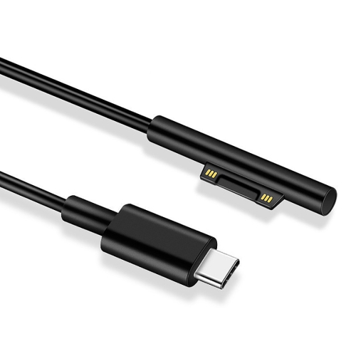 Udholde Traditionel tæmme Surface Pro 7 / 6 / 5 to USB-C / Type-C Male Interfaces Power Adapter  Charger Cable for Microsoft Surface Pro 7 / 6 / 5 / 4 / 3 / Microsoft  Surface Go(Black)