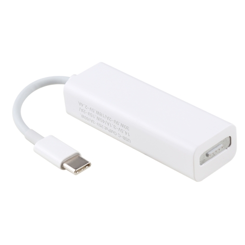 

5 Pin MagSafe 2 Magnetic T-Tip Female to USB-C / Type-C Male Charge Adapter Converter for MacBook Pro(White)