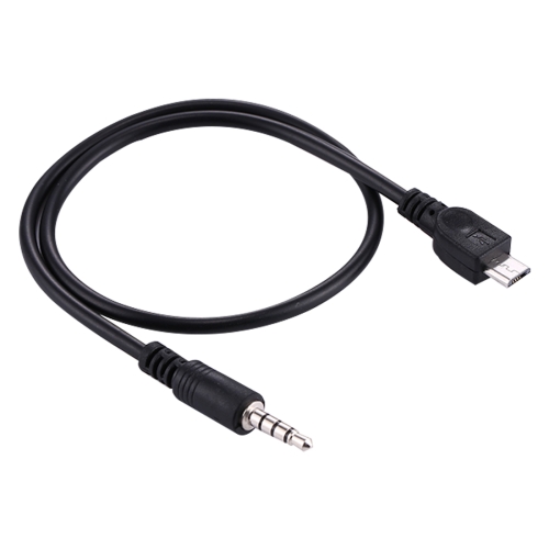 3.5mm Male to Micro USB Male Audio AUX Cable, Length: about 40cm(Black) banggood 1 2m 3 9ft usb 2 0 a male to micro 5 pin b otg data sync charger power connector converter cable white