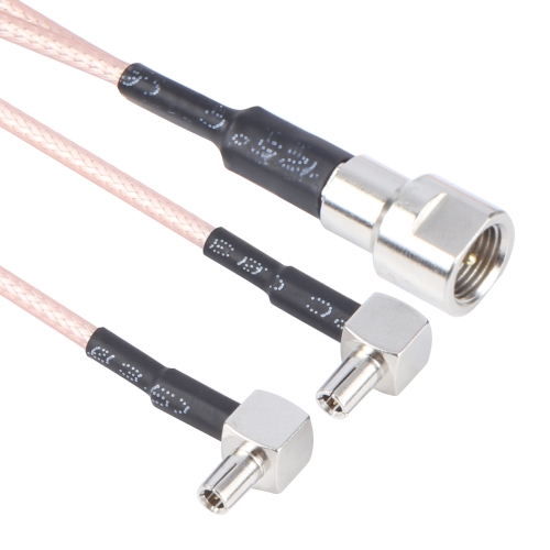 Dual TS9 to RG316 Coaxial RF Connector Cable Extension Cable, Specification: 50 x 50cm