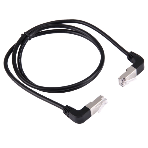 CAOMING 40cm RJ45 Male Bent Upward to RJ45 Male Bent Down Network LAN Cable