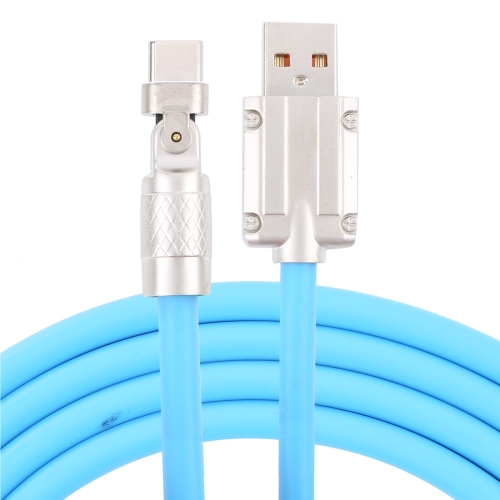 

Mech Series 6A 120W USB to Type-C 180-degree Metal Plug Fast Charging Cable, Length: 1.2m(Blue)