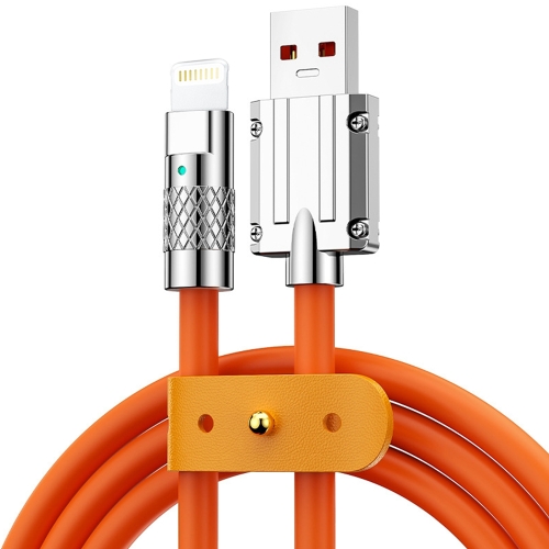 

Mech Series 6A 120W USB to 8 Pin Metal Plug Silicone Fast Charging Data Cable, Length: 1.2m(Orange)