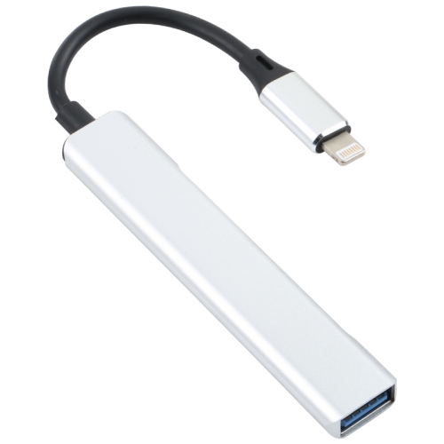 

3 in 1 8 Pin Male to Dual USB 2.0 + USB 3.0 Female Adapter HUB(Silver)