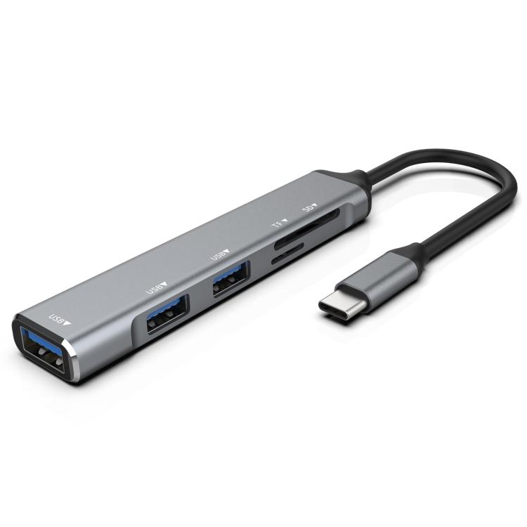 

C-805 5 in 1 USB-C / Type-C to 3 USB 3.0 + TF / SD Card Reader Adapter