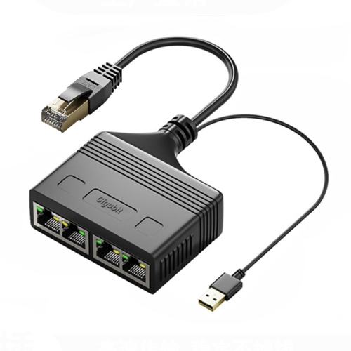 Câble répartiteur de réseau Gigabit RJ45 mâle 4 en 1, coupleur de réseau  Ethernet