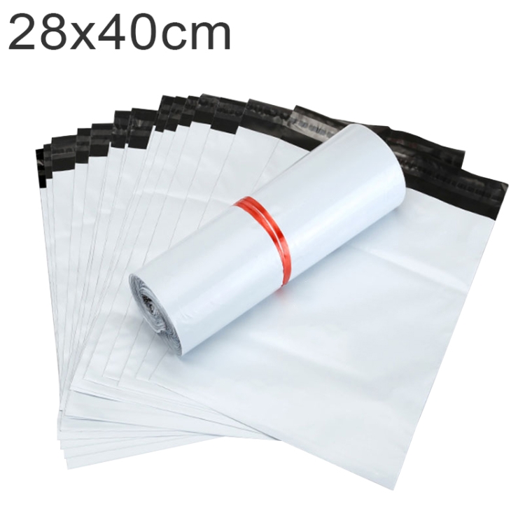 

100 PCS / Roll Thick Express Bag Packaging Bag Waterproof Plastic Bag, Size: 28x40cm(White)
