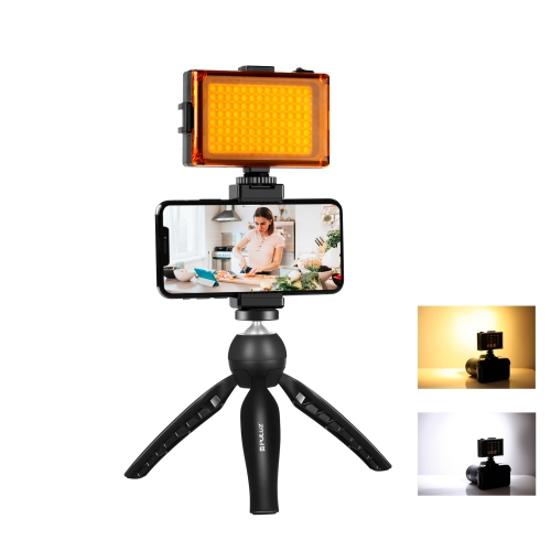 

PULUZ Live Broadcast Smartphone Video Light Vlogger Kits with LED Light + Tripod Mount + Phone Clamp Holder(Black)