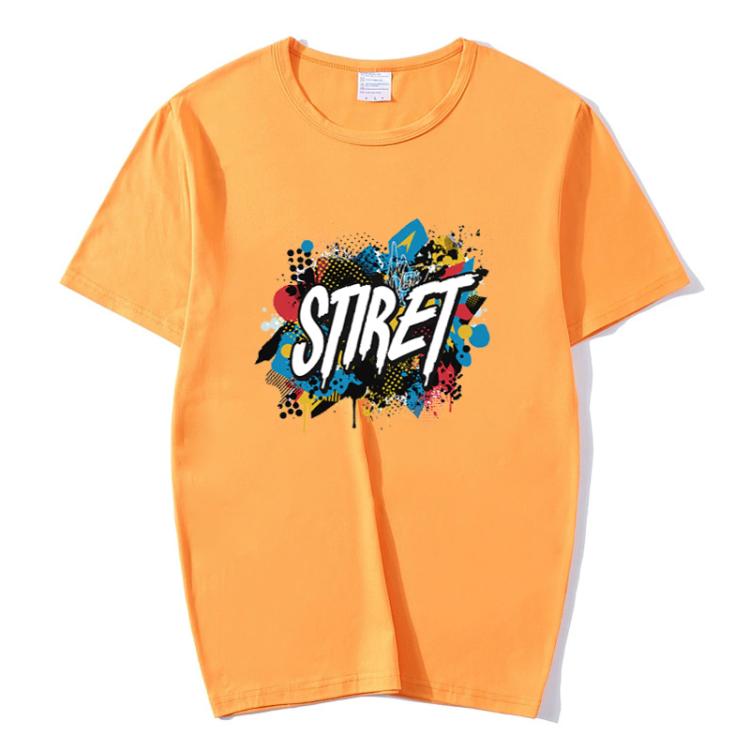 

Round Neck Modal Short Sleeve T-shirt Custom Made Print On Your Demand, Size: XL (Orange)