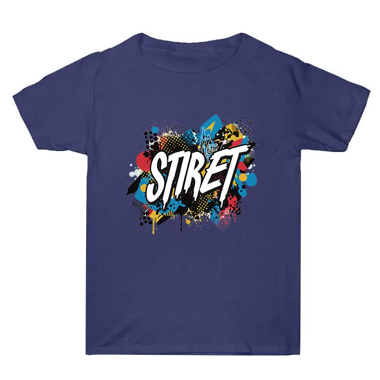 

Summer Baggy Cotton Short Sleeve T-shirt Custom Made Print On Your Demand, Size: L (Navy Blue-1)