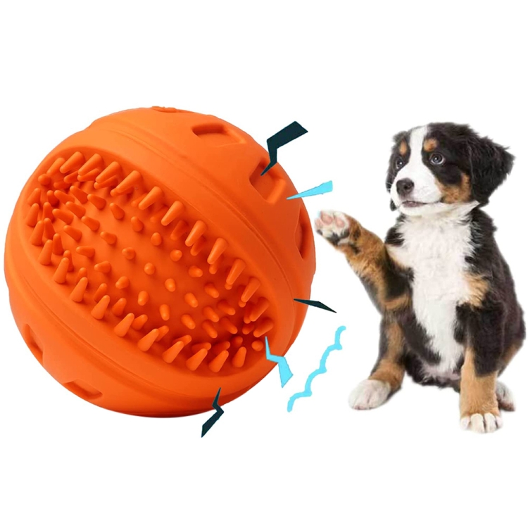 

Rubber Teeth Cleaning Pet Strange Call Ball Pet Supplies (Orange)