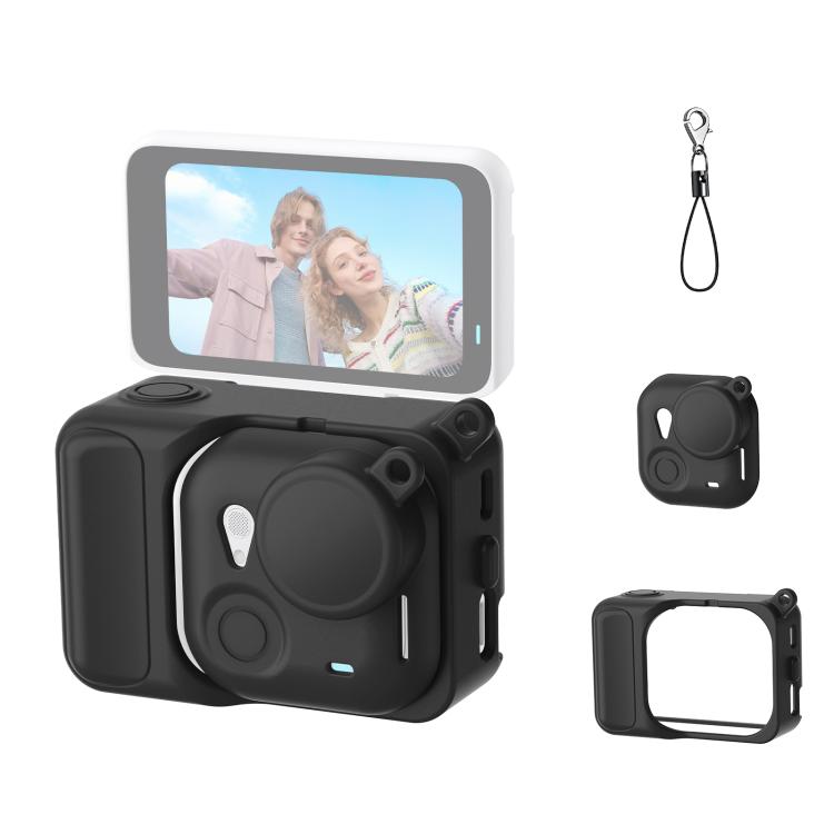 

For Insta360 GO Ultra PULUZ 2 in 1 Silicone Expansion Module Body & Lens Cover (Black)