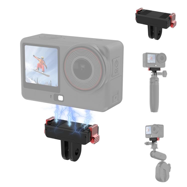 

For DJI Osmo Action 6 / Nano PULUZ Two Claw Plastic Magnetic Quick Release Base Mount (Black)
