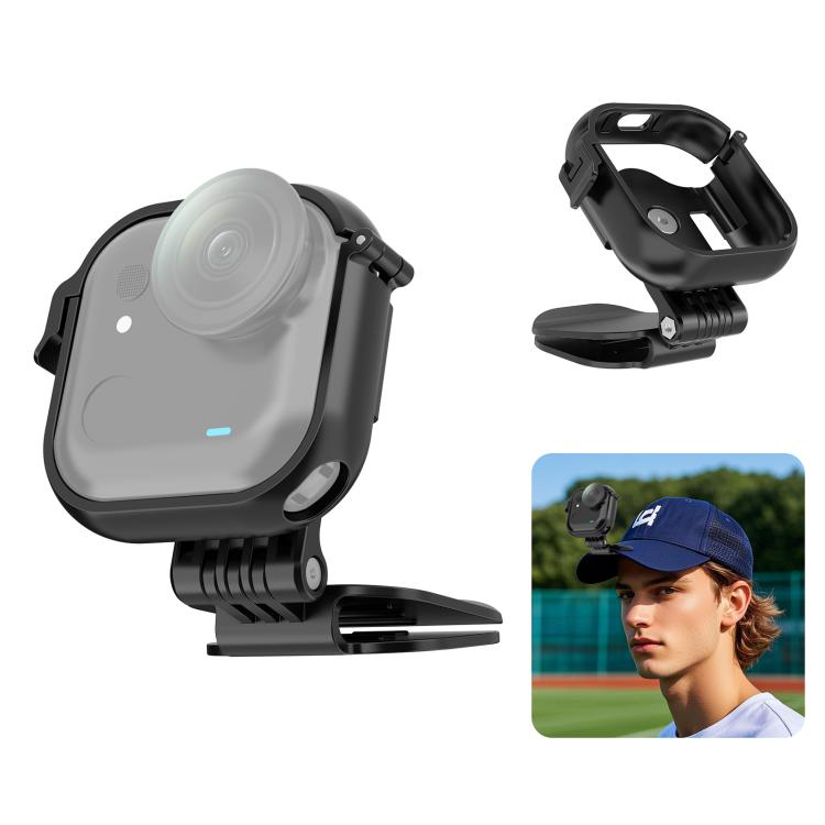 

For Insta360 GO Ultra PULUZ Baseball Hat Clip Camera POV Vlog Mount (Black)