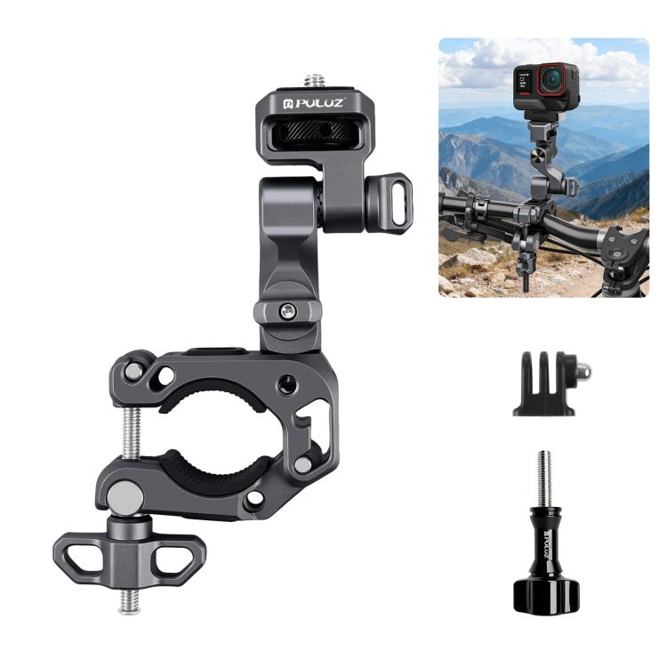 PULUZ Panoramic & Action Cameras Professional 3-Way Gimbal Motorcycles Bicycles Handlebar Aluminium Alloy Mount (Grey) — купить у Sunsky-online WW