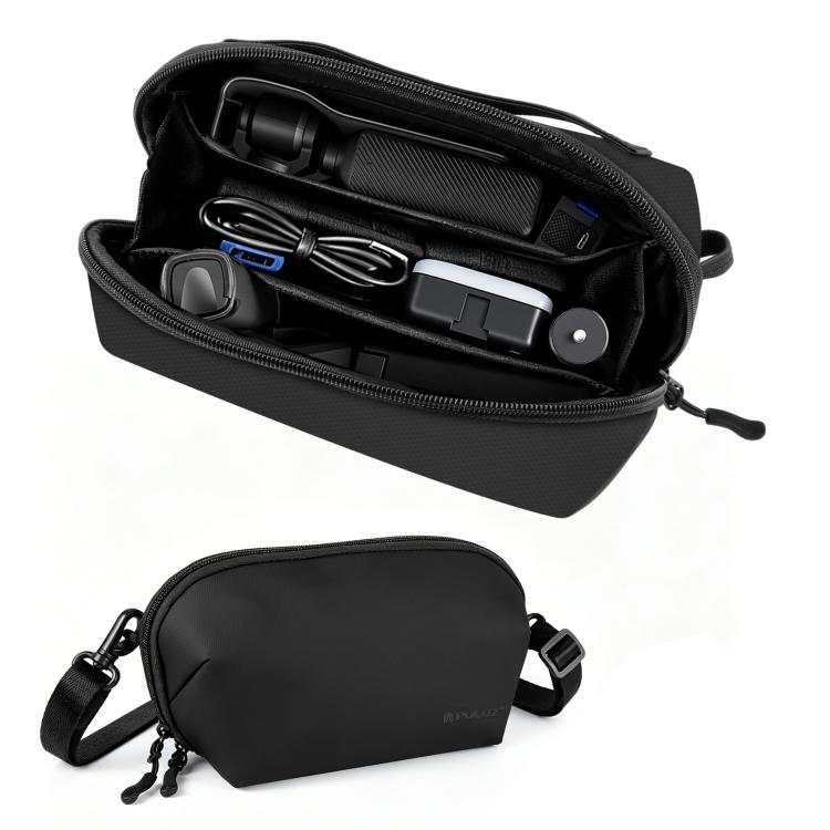 PULUZ Multifunctional Carrying Storage Handbag Data Camera Digital Bag with Shoulder Strap For DJI Osmo Pocket 4P / 4 / 3 / Insta360 Luna Ultra / Luna Pro / Xtra Muse (Black)