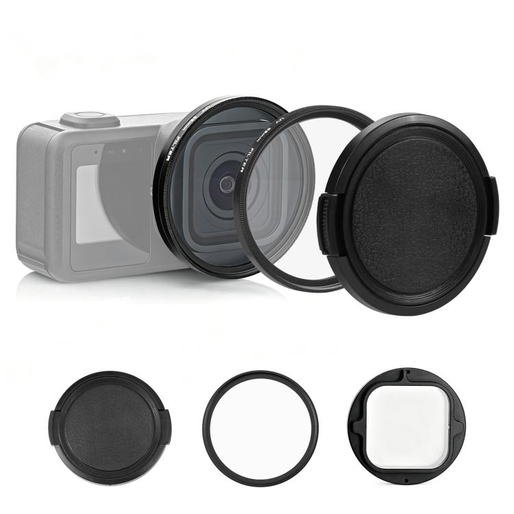 PULUZ 58mm UV Lens Filter Adapter Ring for GoPro MISSION 1 / 1 PRO, with Lens Cover (Black)