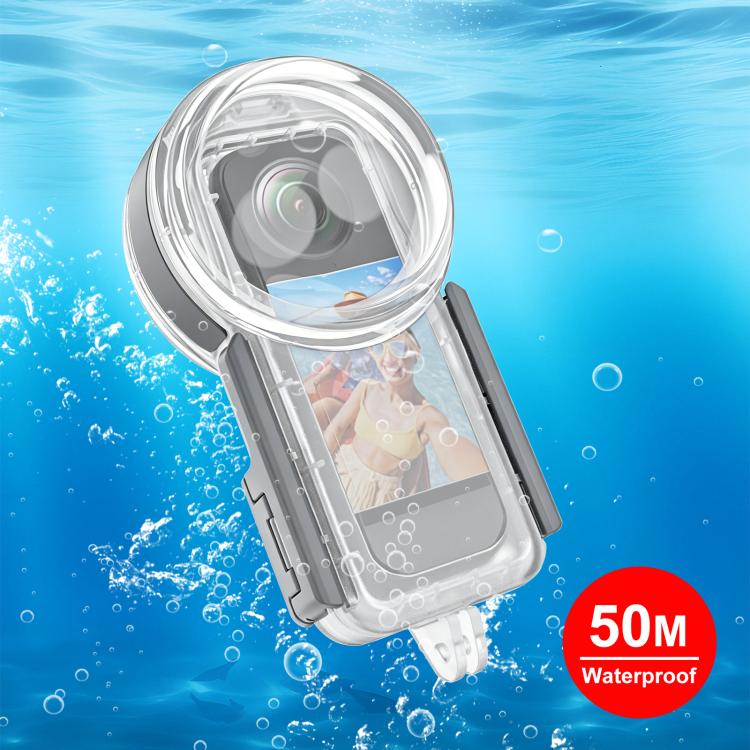 For Insta360 X5 PULUZ 50m Waterproof Sealed Diving Case, Youth Edition (Transparent)