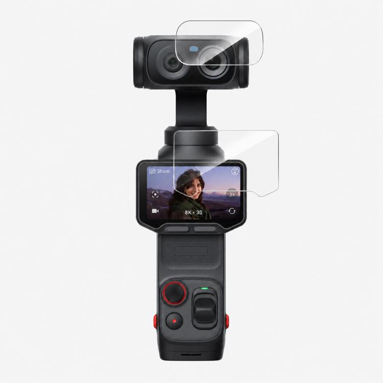 For Insta360 Luna Ultra PULUZ 9H HD Tempered Glass Screen Film + Lens Protector (Transparent)