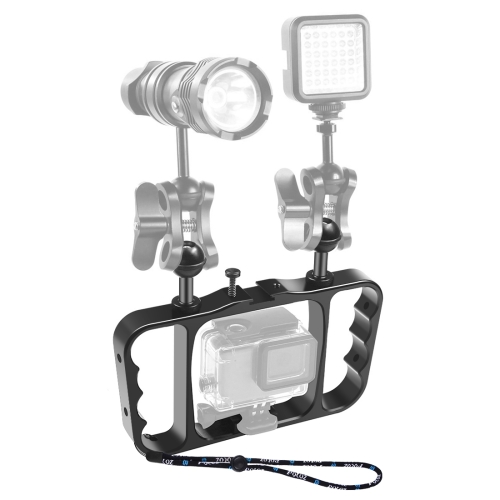 12" Double Ball CNC Arm System for Strobe/video light Diving Underwater Camera 