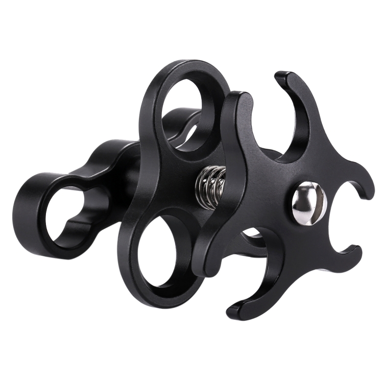 

PULUZ Triple Ball Clamp Diving Camera Bracket Aluminum Spring Flashlight Clamp for Diving Underwater Photography System